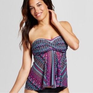 Merona Women’s Aztec Style Strapless Swim Top - Size Large